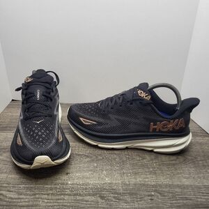 Hoka One One Womens Clifton 9 1127896 BRGL Black Running Shoes Sneakers Sz 9.5 B